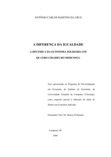 A DIFERENÇA DA IGUALDADE - Universidade Católica de Pelotas