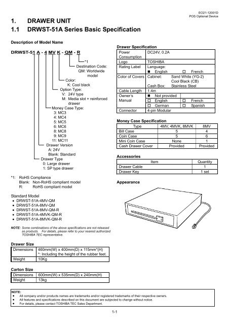 POS Optional Device - toshiba tec europe