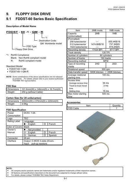 POS Optional Device - toshiba tec europe