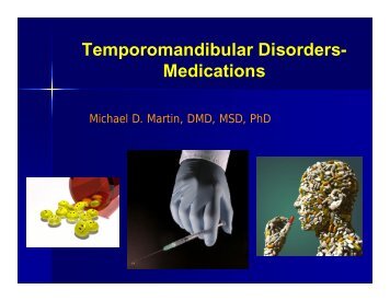 Temporomandibular Disorders- Medications