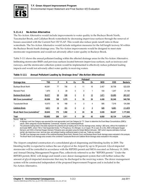 T.F. Green Airport Improvement Program - FEIS Chapters - PVD