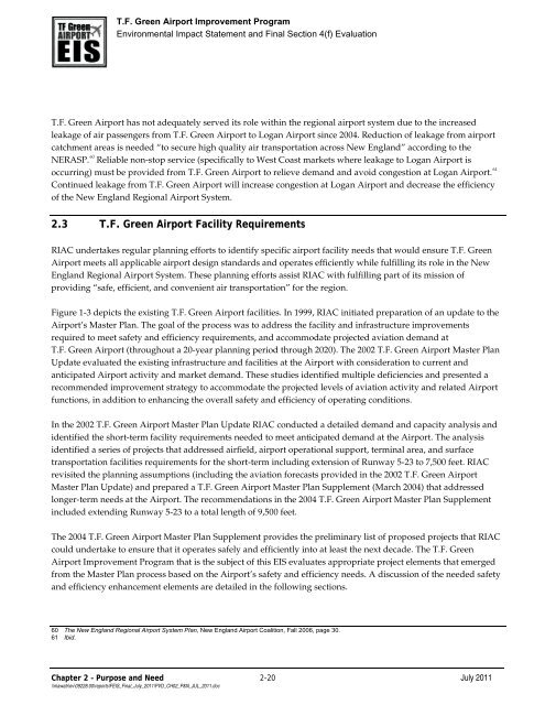 T.F. Green Airport Improvement Program - FEIS Chapters - PVD