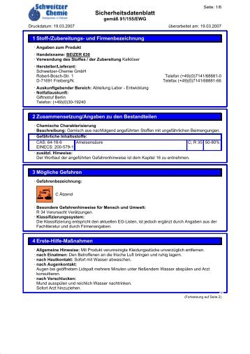 Sicherheitsdatenblatt