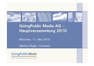 GoingPublic Media AG – Hauptversammlung 2010