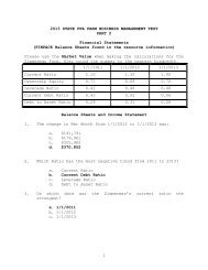 Farm Business Mng Part II Test/Key - ND FFA