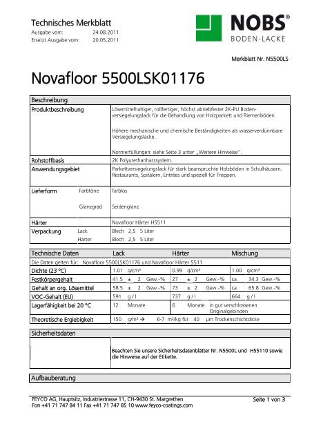Novafloor 5500L N5500LS deutsch - FEYCO COATINGS