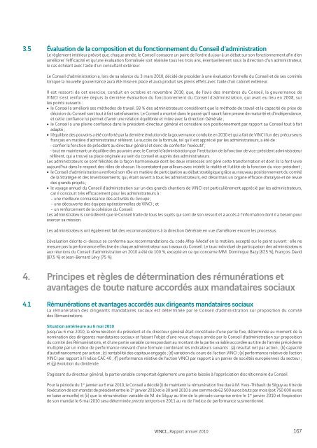 Rapport du prÃ©sident du Conseil d'administration sur le ... - Vinci