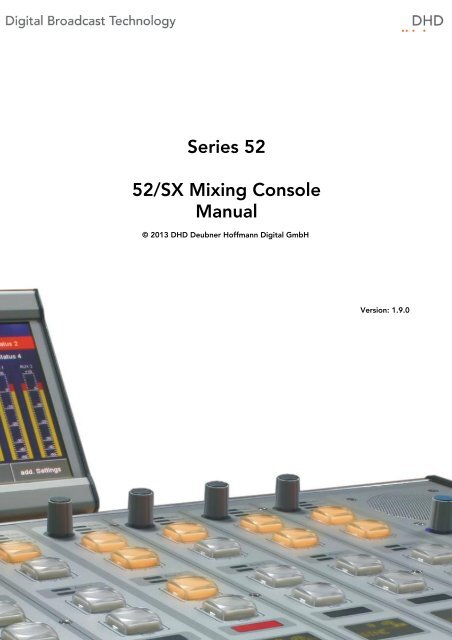 52 Sx Mixing Console Manual Dhd Audio De