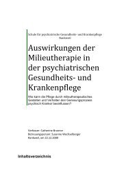 Auswirkungen der Milieutherapie in der psychiatrischen ...