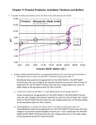 Chapter 17 Practice Problems: Acid-Base Titrations and Buffers