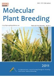 Molecular Plant Breeding (online), 2011, Vol. 2 http://mpb ...