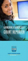 Student Career Brochure - Court Reporters Board