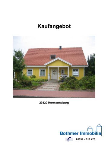 Kaufangebot 29320 Hermannsburg - Bothmer Immobilia