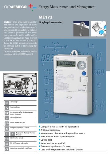 ME172 Single Phase Meter - Iskraemeco UK