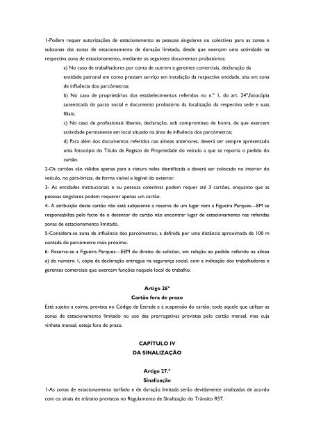 Proposta de Regulamento Geral das Zonas de Estacionamento ...