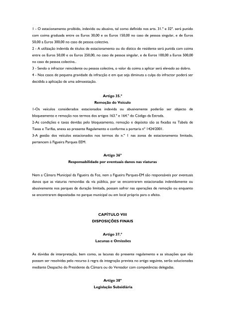 Proposta de Regulamento Geral das Zonas de Estacionamento ...