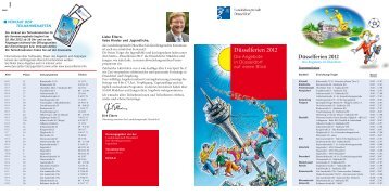 Düsselferien 2012 - Die Angebote in Düsseldorf auf einen Blick