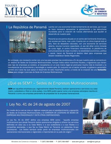 Â¿QuÃ© es SEM? â Sedes de Empresas Multinacionales Ley No. 41 ...