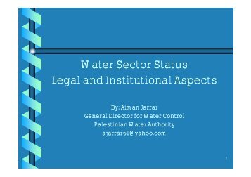 Water Sector Status Legal and Institutional Aspects - Hwe.org.ps