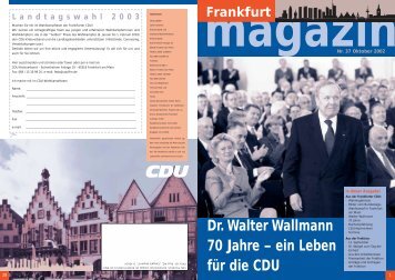 Nr.37 Oktober 2002 - CDU-Kreisverband Frankfurt am Main