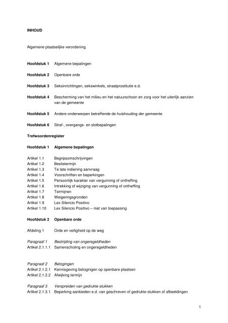 Algemene plaatselijke verordening (APV) - Gemeente Boxtel