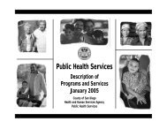 Public Health Services Description of Programs and Services