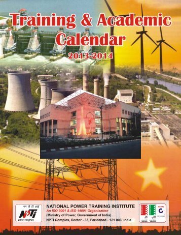 Training & Academic Calendar of NPTI 2013-14