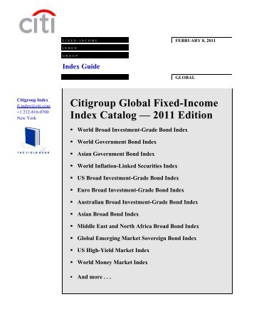 Citigroup Global Fixed-Income Index Catalog ... - The Yield Book