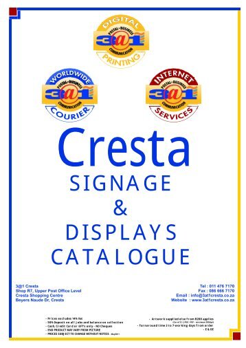 Cresta Catalogues - 3@1 Cresta