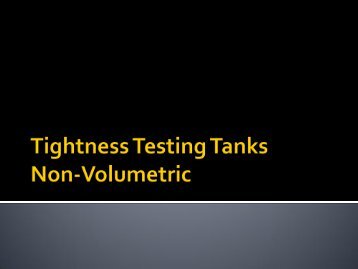 Tightness Testing Tanks Non-Volumetric - NEIWPCC