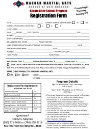 Registration Form - Magnan Martial Arts