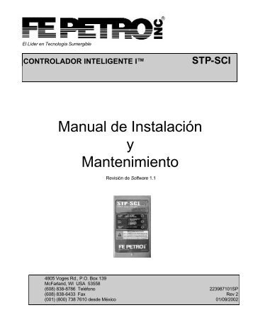 Manual de InstalaciÃƒÂ³n y Mantenimiento - Franklin Fueling Systems