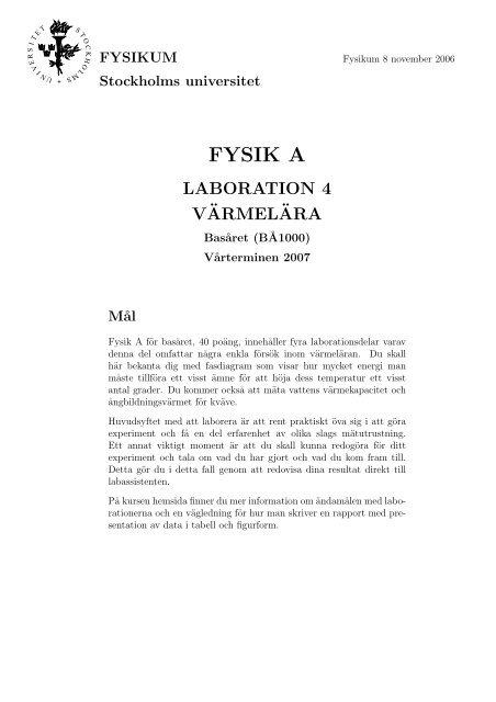 FYSIK A - Fysikum