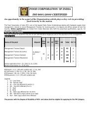 food corporation of india iso 9001:2000 certified - special test