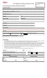 LSE Digital Certificate Request Form - Lahore Stock Exchange