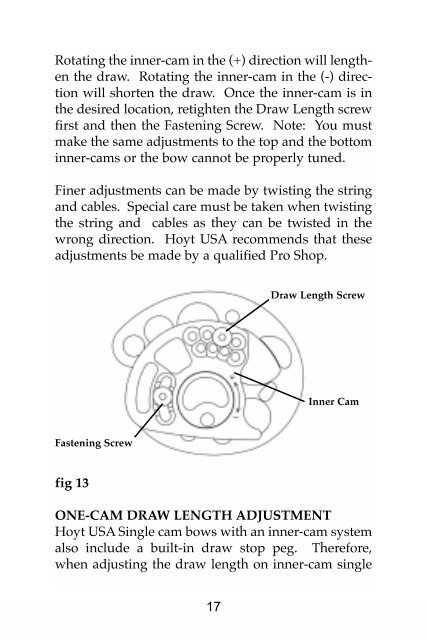 Compound Bow Owners Manual