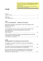 Hildebrandt (Hg.): Lebenslaufpolitik im Betrieb 2007 - Inhalt