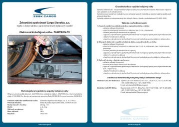 ÃdrÅ¾ba a opravy Å½KV - ZSSK Cargo