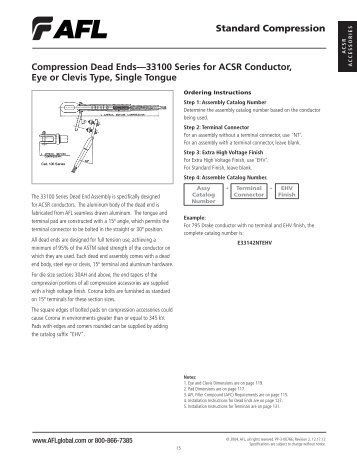 Standard Compression Quick Reference Guide for Standard ... - AFL