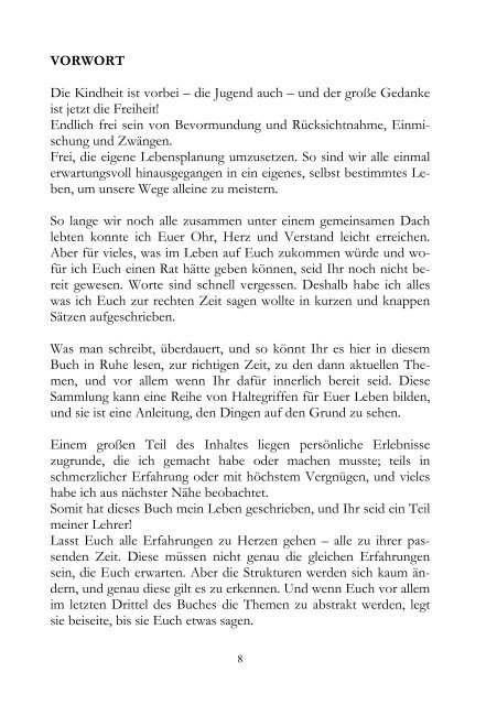 Vorwort Die Kindheit Ist Vorbei Die Jugend Auch Und Der Grosse