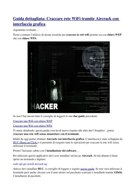 Guida dettagliata: Craccare rete WiFi tramite Aircrack ... - HackGeek