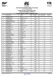 Unofficial stage classification No 2 48e RALLYE INTERNATIONAL ...