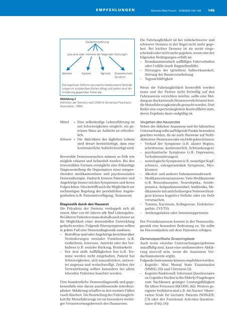 Konsensus zur Diagnostik und Betreuung von ... - alzbb