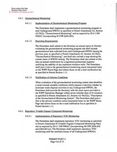 Approval and Partial Denial of Permit Modification Request to ...