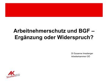 Arbeitnehmerschutz und BGF - Pflege