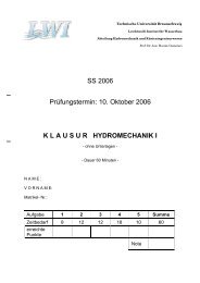 10. Oktober 2006 KLAUSUR HYDROMECHANIK I - LeichtweiÃ ...