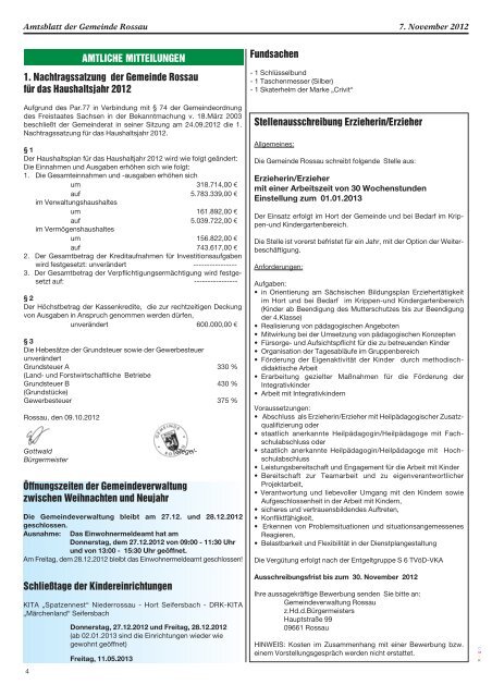 neustes Amtsblatt/11-12.pdf - Gemeinde Rossau