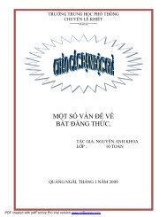 Má»T Sá» Váº¤N Äá» Vá» Báº¤T Äáº²NG THá»¨C. - Diá»n ÄÃ n ToÃ¡n há»c