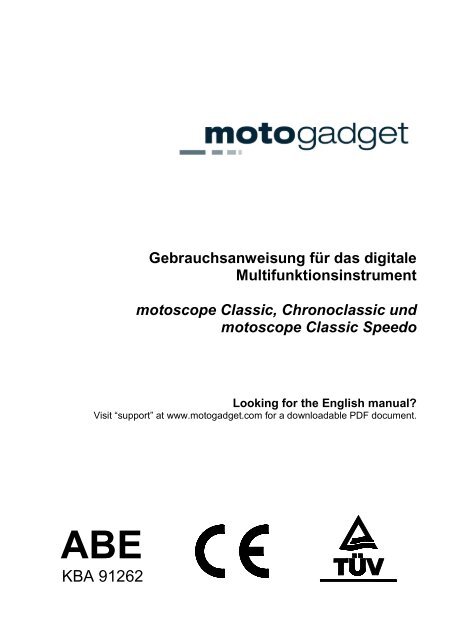 motoscope Classic - Motogadget
