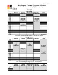 Respiratory Therapy Program Schedule - Skyline College